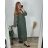Women's sleeveless summer dress (UNI SL) ITALIAN FASHION IMK201505107 green khaki 50/52