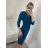 Women's Elegant Long Sleeve Dress (S/M ONE SIZE) ITALIAN FASHION IMM23M6062 black S / M