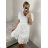 Women's Summer Boho Lace Short Sleeve Dress (S/M ONE SIZE) ITALIAN FASHION IMPEM2323084 -   white -   S / M