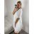 Women's Summer Boho Lace 3/4 Long Sleeve Dress (S/M ONE SIZE) ITALIAN FASHION IMPEM2323076 -   white -   S / M