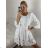 Women's Long Chiffon Short Sleeve Dress (S/M ONE SIZE) ITALIAN FASHION IMWGS231048
