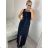 Women's long summer frill dress with straps (S/M ONE SIZE) ITALIAN FASHION IMD22478/DUR