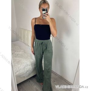 Women's Long Summer Muslin Pants (S/M ONE SIZE) ITALIAN FASHION IMD23325/DUR