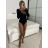 Women's Long Sleeve Bodysuit (S/M ONE SIZE) ITALIAN FASHION IMPBB23D03014 black S / M