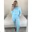 Women's long velvet sweatpants (S-XL) TURKISH FASHION TMWL20633 -   grey -   S / M