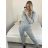 Women's long velvet sweatpants (S-XL) TURKISH FASHION TMWL20633 -   grey -   S / M