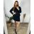 Women's Classic Long Sleeve Dress (S/M/L/XL ONE SIZE) ITALIAN FASHION IMC23037 dark emerald 50/52