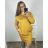 Women's Summer Cotton Short Sleeve Dress (S/M ONE SIZE) ITALIAN FASHION IM722253 2XL/3XL hořčicová