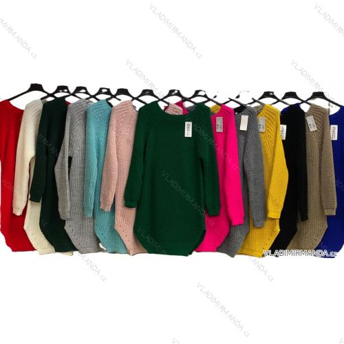 Women's long sleeve knitted dress (S/M/L ONE SIZE) ITALIAN FASHION IMC24487