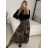 Women's Elegant Belt Long Sleeve Dress (S/M ONE SIZE) ITALIAN FASHION IMM23UN6139