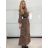 Women's Warm Long Sleeve Dress (L / XL ONE SIZE) ITALIAN FASHION IM4221054 M / L Brown