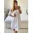Women's Summer Muslin Carmen Short Sleeve Dress (S/M/L ONE SIZE) ITALIAN FASHION IMWAE24542