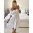 Women's Summer Muslin Carmen Short Sleeve Dress (S/M/L ONE SIZE) ITALIAN FASHION IMWAE24542