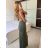 Women's Long Summer Elegant Strapless Dress (S/M ONE SIZE) ITALIAN FASHION IMPBB24H6536 -   zelená neon -   S / M