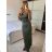 Women's Long Summer Elegant Strapless Dress (S/M ONE SIZE) ITALIAN FASHION IMPBB24H6536 -   zelená neon -   S / M