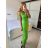 Women's Long Summer Elegant Strapless Dress (S/M ONE SIZE) ITALIAN FASHION IMPBB24H6536 -   zelená neon -   S / M