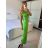 Women's Long Summer Elegant Strapless Dress (S/M ONE SIZE) ITALIAN FASHION IMPBB24H6536 -   zelená neon -   S / M
