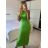 Women's Long Summer Elegant Strapless Dress (S/M ONE SIZE) ITALIAN FASHION IMPBB24H6536 -   zelená neon -   S / M