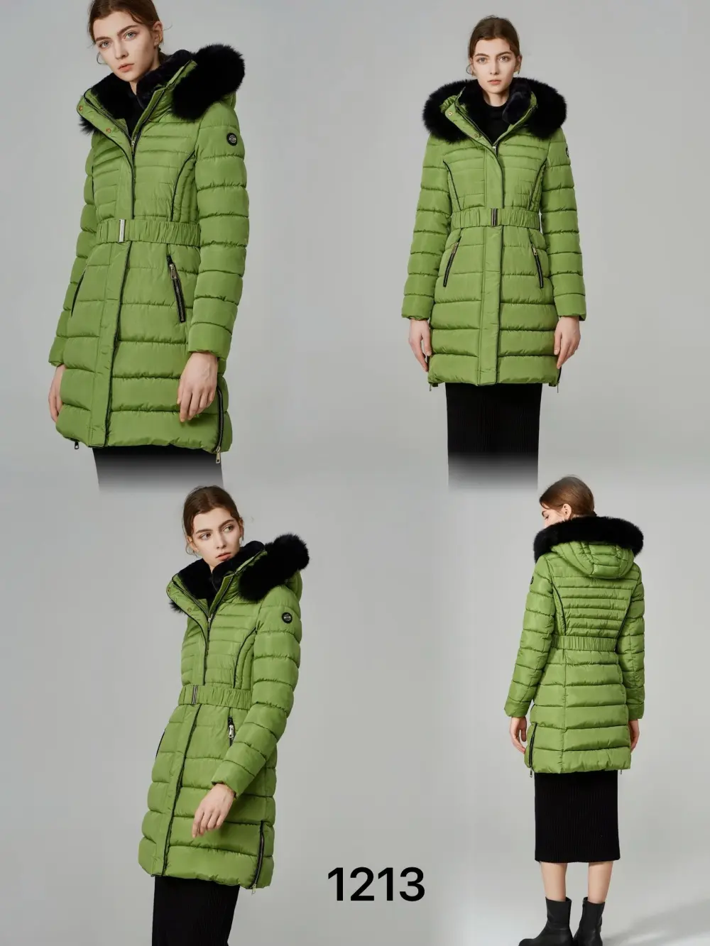 Women's Extended Warm Zip Up Hooded Long Sleeve Jacket (S-2XL ONE SIZE) ITALIAN FASHION IMPNF241213