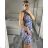 Women's icecool sleeveless summer dress (M/L, XL/2XL) AINUOSI ITALIAN FASHION IMB23XJ-1110 -   blue -   M / L