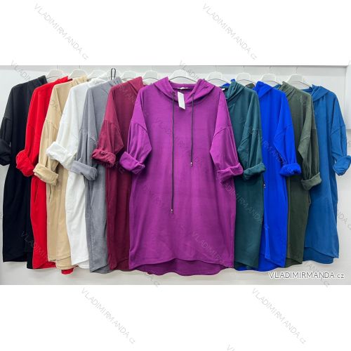 Women's Plus Size Long Warm Long Sleeve Dress (50/52/54 ONE SIZE) ITALIAN FASHION IM424636