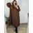 Long Elegant Pleated Long Sleeve Women's Plus Size Dress (54/56/58 ONE SIZE) ITALIAN FASHION IM424662