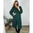 Women's Button Down Coat (L/XL ONE SIZE) ITALIAN FASHION IM323AMANDA 48/50 dark emerald