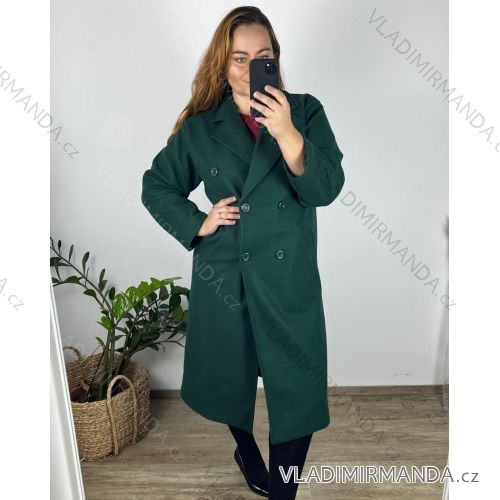 Women's Button Down Coat (L/XL ONE SIZE) ITALIAN FASHION IM323AMANDA 48/50 dark emerald