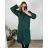 Women's Button Down Coat (L/XL ONE SIZE) ITALIAN FASHION IM323AMANDA 48/50 dark emerald