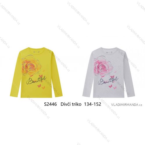 Nightgown with short sleeves for children, teenagers, girls (134-164) WOLF S2384