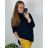 Women's Long Sleeve Knitted Sweater (44/46/48 ONE SIZE) ITALIAN FASHION IMBM24203 56/58 black