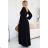 572-2 NELA shiny long gown with neckline and long sleeves - black