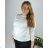 Women's long sleeve shirt tunic oversized (L / XL ONE SIZE) ITALIAN FASHION IMD211065 46 white