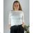 Women's long sleeve shirt tunic oversized (L / XL ONE SIZE) ITALIAN FASHION IMD211065 46 white