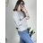 Women's knitted turtleneck long sleeve sweater (S / M ONE SIZE) ITALIAN FASHION IMWT21264 XL/2XL light grey