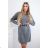 Women's Short Knitted Long Sleeve Dress (S/M ONE SIZE) ITALIAN FASHION IM424325