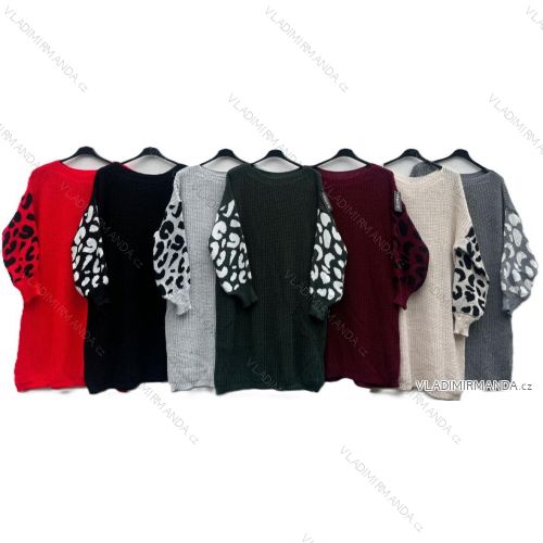Women's Short Knitted Long Sleeve Dress (S/M ONE SIZE) ITALIAN FASHION IM424325