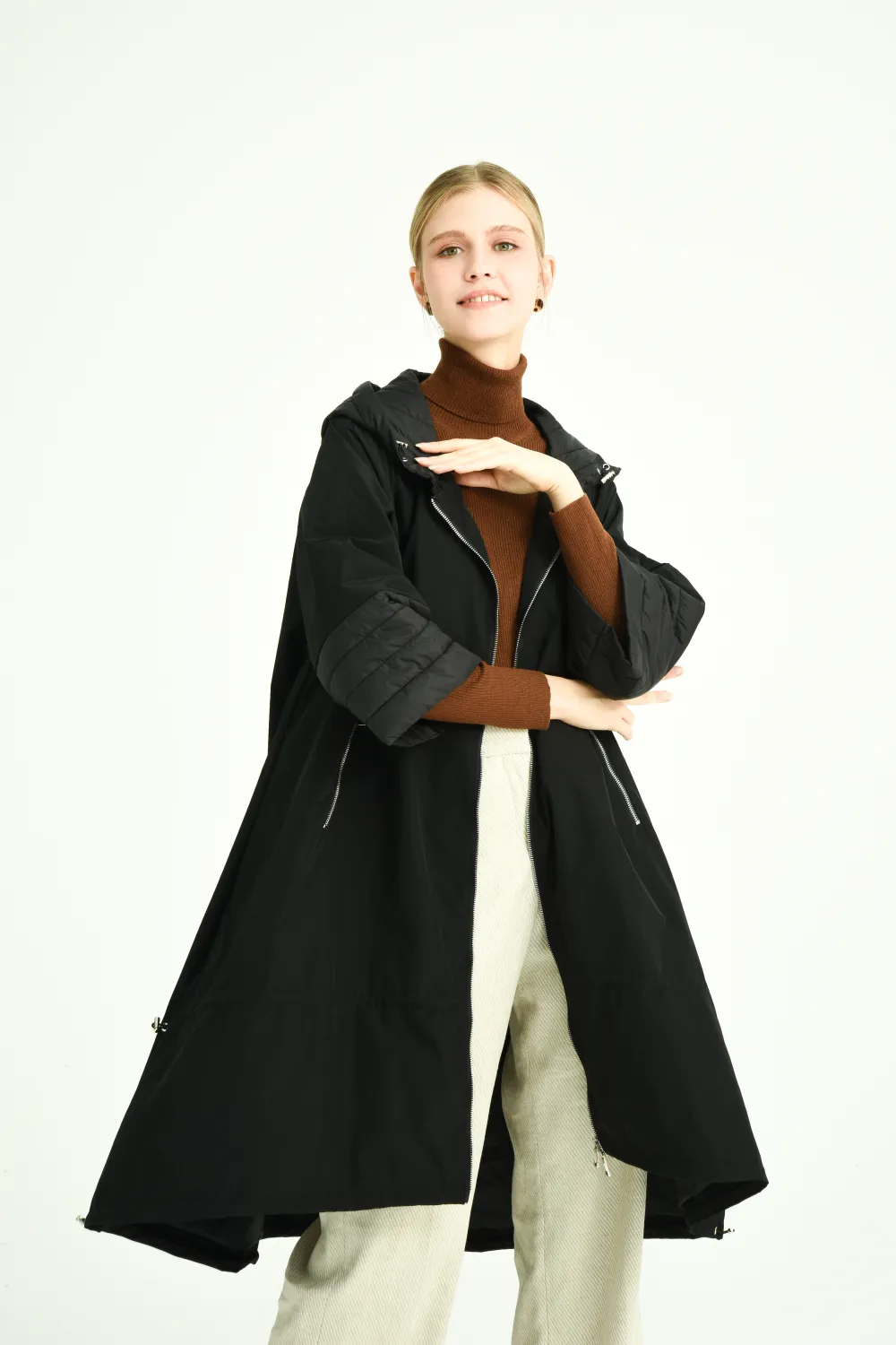 Women's Long Sleeve Weak Zipper Long Sleeve Jacket (S/M/L ONE SIZE) ITALIAN FASHION IMPNF242122 Type in a note M