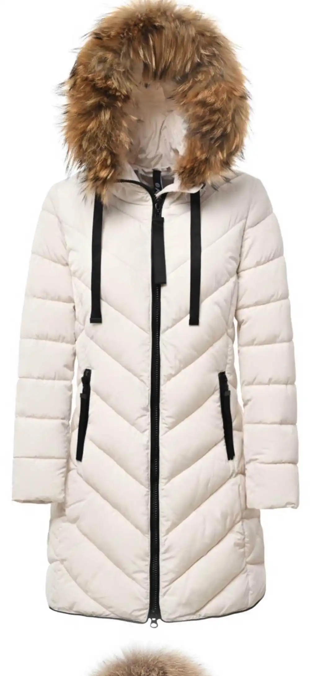 Women's Winter Zip Up Hooded Long Sleeve Coat (S/M/L ONE SIZE) ITALIAN FASHION IMPNF242537 Type in a note XL