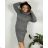 Women's Oversized Knitted Long Sleeve Sweater (S/M ONE SIZE) ITALIAN FASHION IMSN2416125 48/50 grey