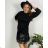 Women's Plus Size Casual Drawstring 3/4 Long Sleeve Dress (50/52/54 ONE SIZE) ITALIAN FASHION IM424701