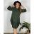 Women's elegant party long sleeve dress (S/M ONE SIZE) ITALIAN FASHION IM322282 48/50 black