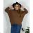Women's oversize sweater with print (M / L ONE SIZE) ITALIAN FASHION IMB22KELLY 56/58 dark brown
