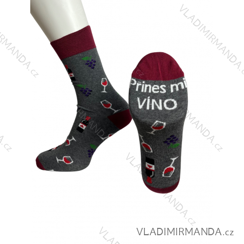 Men's Merry Bring Me Wine Socks (39-46) POLISH FASHION DPP23020/DR
