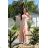 Women's strapless tulle party dress (S/M/L ONE SIZE) ITALIAN FASHION IM923001 beige 36