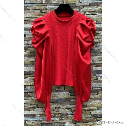 Women's Long Sleeve Summer Dress (S/M ONE SIZE) ITALIAN FASHION IMPES238990 red S/M/L