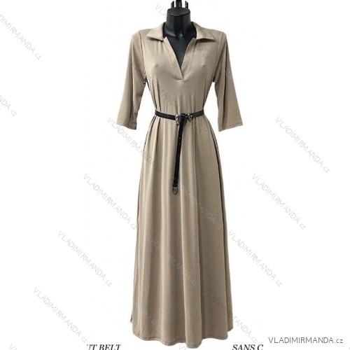 Women's Long Sleeve Summer Dress (S/M ONE SIZE) ITALIAN FASHION IMPES238990 beige S/M/L