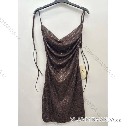 Women's Elegant Sparkly Sequin Sleeveless Dress (S/M ONE SIZE) ITALIAN FASHION IMPSH246883