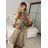 Women's short skirt (S/M ONE SIZE) ITALIAN FASHION IMWAA241121 -   beige -   S / M