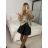 Women's short skirt (S/M ONE SIZE) ITALIAN FASHION IMWAA241121 -   beige -   S / M